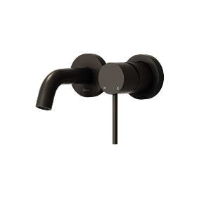 Luxe Matte Black Short Projection Wall Mounted Basin Mixer Tap