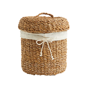 Lidded storage basket