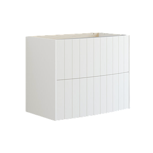 Vanity unit with 2 drawers, curved and grooved front