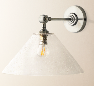 Elbow wall fitting in antiqued silver